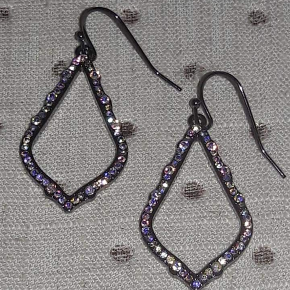 COPY - Kate Spade Style A B pave rhinestone earrings